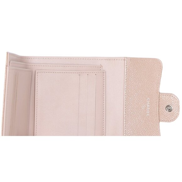 CHANEL Matelasse Trifold Wallet A82288 Iridescent Beige Caviar Leather - Picture 6 of 6